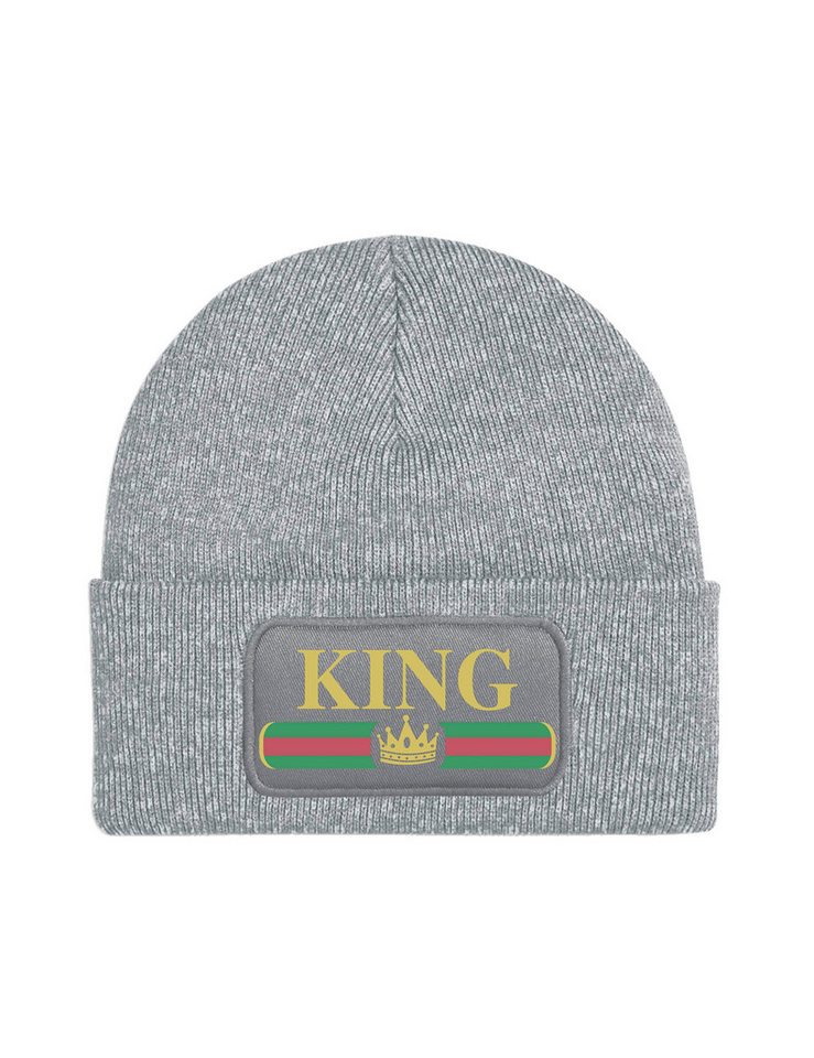 Youth Designz Beanie King und Queen unisex Beanie Mütze mit trendigem Motiv von Youth Designz