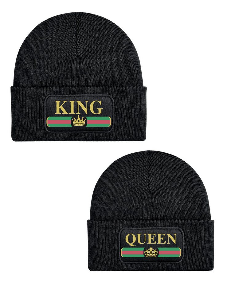 Youth Designz Beanie King und Queen unisex Beanie Mütze mit trendigem Motiv von Youth Designz