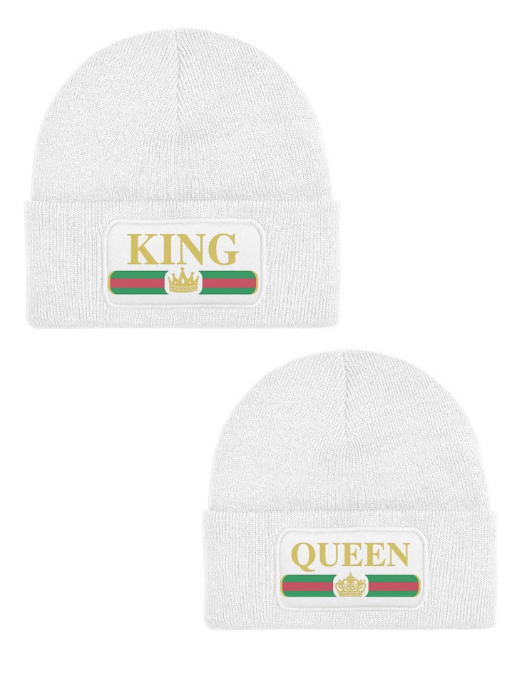 Youth Designz Beanie King und Queen unisex Beanie Mütze mit trendigem Motiv von Youth Designz