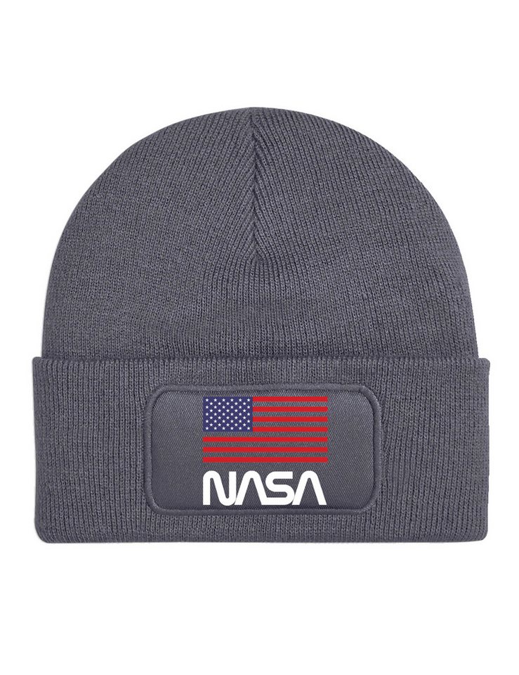 Youth Designz Beanie Nasa USA Unisex Beanie Mütze mit trendigem Frontprint von Youth Designz