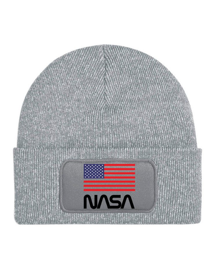 Youth Designz Beanie Nasa USA Unisex Beanie Mütze mit trendigem Frontprint von Youth Designz
