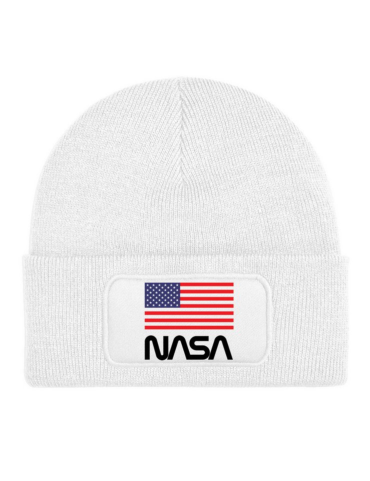 Youth Designz Beanie Nasa USA Unisex Beanie Mütze mit trendigem Frontprint von Youth Designz