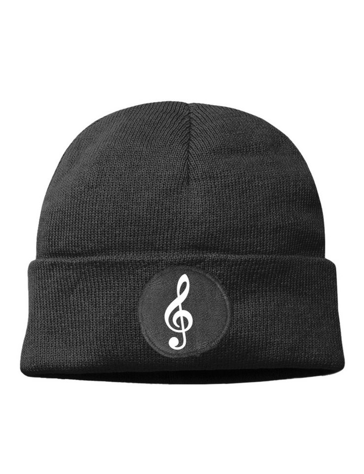 Youth Designz Beanie Notenschlüssel unisex Beanie Mütze mit trendigem Motiv von Youth Designz