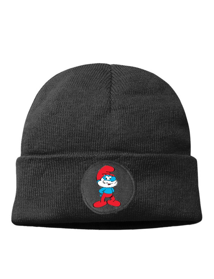 Youth Designz Beanie Papa Schlmupf unisex Beanie Mütze mit trendigem Motiv von Youth Designz