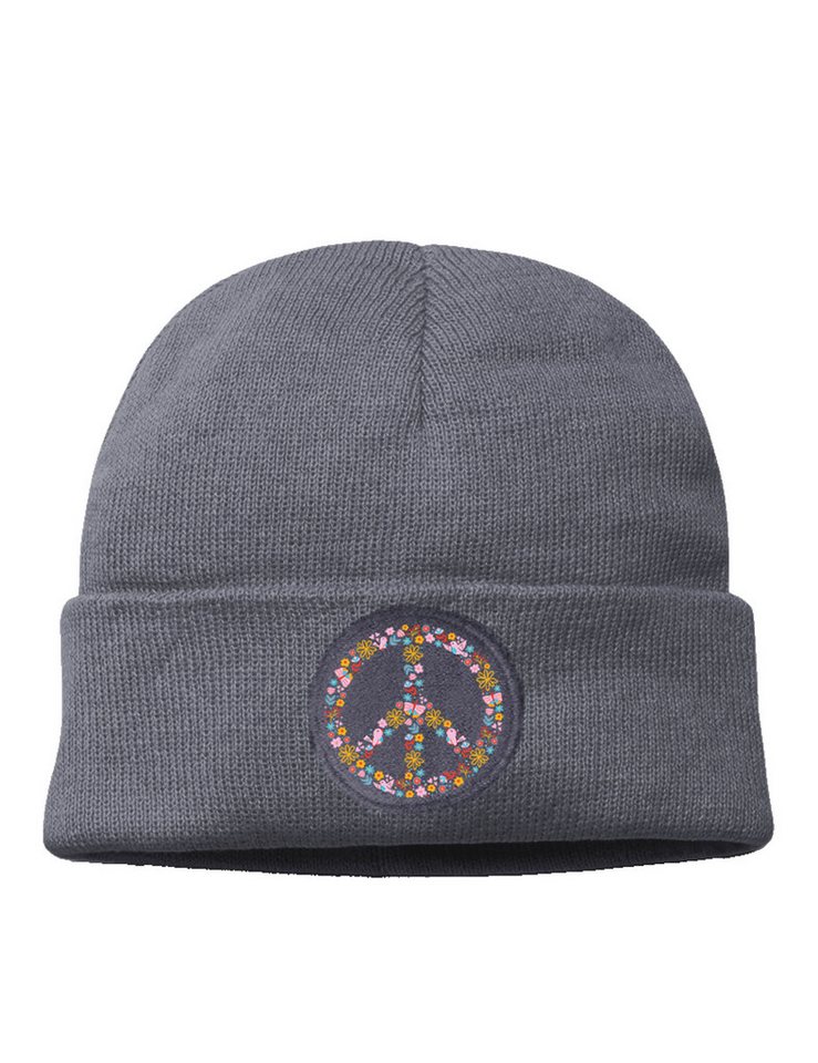 Youth Designz Beanie Peace Flowers unisex Beanie Mütze mit trendigem Motiv von Youth Designz
