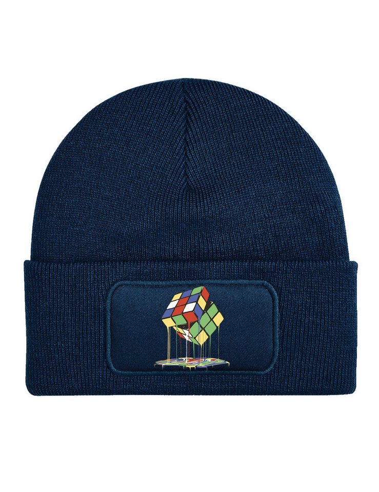 Youth Designz Beanie Unisex Kinder Beanie Mütze ZAUBERWÜRFEL Bunter Würfel Print Geschenk mit lustigem Aufdruck für Jungen und Mädchen Statement von Youth Designz
