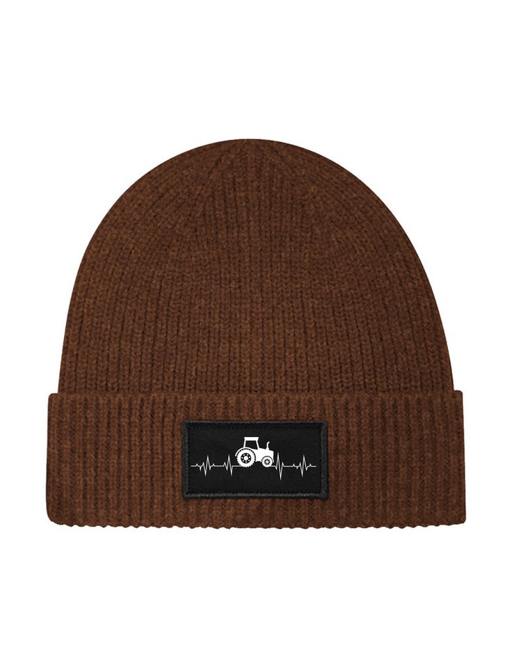 Youth Designz Beanie Unisex Strick Beanie Mütze mit Heartbeat Traktor Aufdruck Geschenk mit lustigen Print für Damen und Herren von Youth Designz
