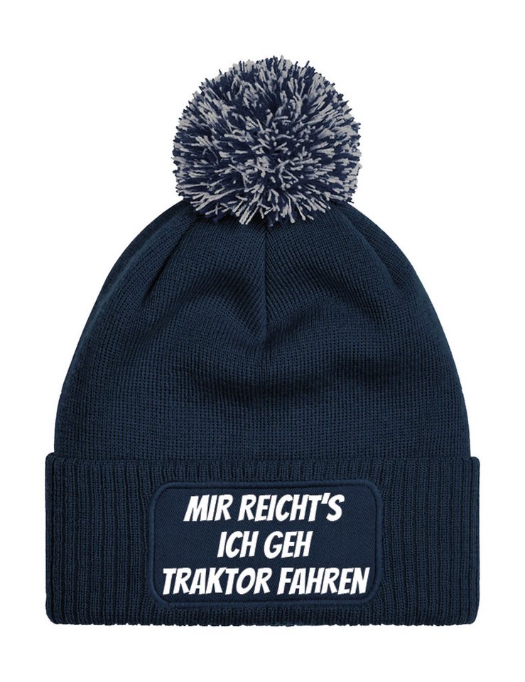 Youth Designz Beanie Unisex Strick Bommel Beanie Mütze Mir Reicht´s Ich Geh Traktor Fahren mit lustigem Spruch für Damen und Herren von Youth Designz