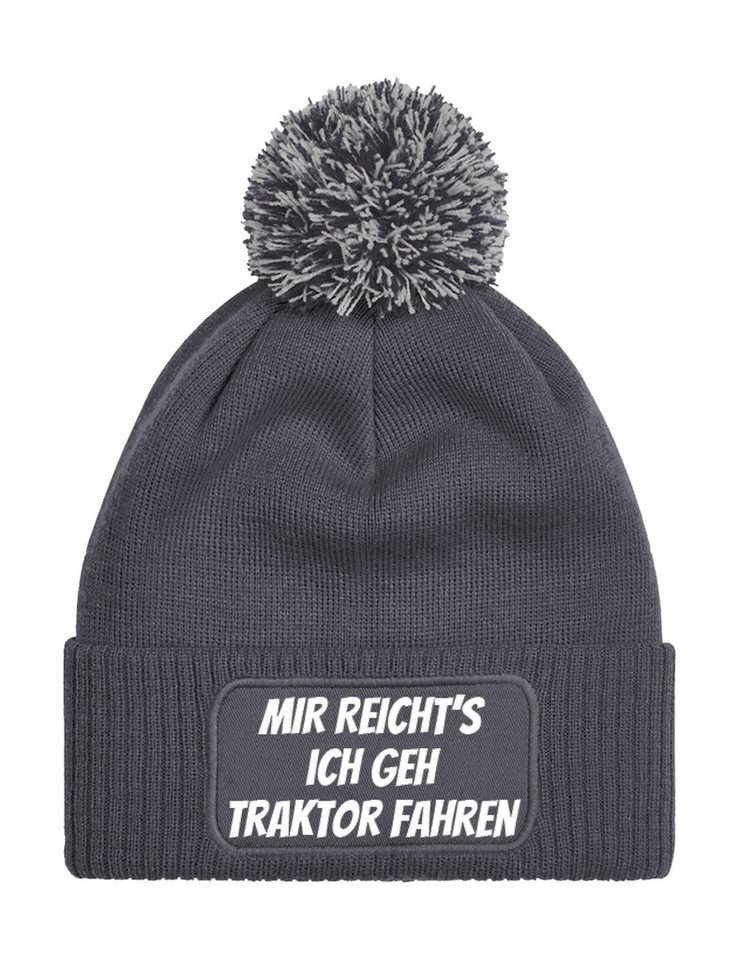 Youth Designz Beanie Unisex Strick Bommel Beanie Mütze Mir Reicht´s Ich Geh Traktor Fahren mit lustigem Spruch für Damen und Herren von Youth Designz