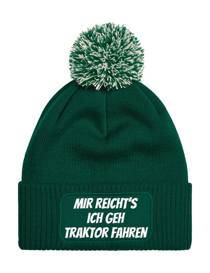 Youth Designz Beanie Unisex Strick Bommel Beanie Mütze Mir Reicht´s Ich Geh Traktor Fahren mit lustigem Spruch für Damen und Herren von Youth Designz