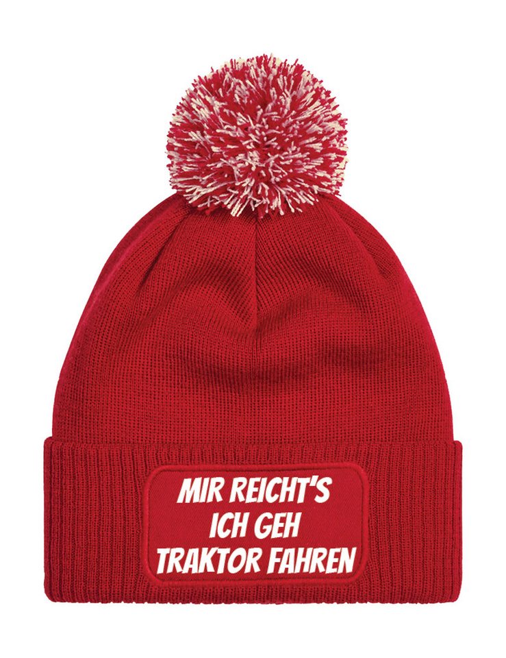 Youth Designz Beanie Unisex Strick Bommel Beanie Mütze Mir Reicht´s Ich Geh Traktor Fahren mit lustigem Spruch für Damen und Herren von Youth Designz