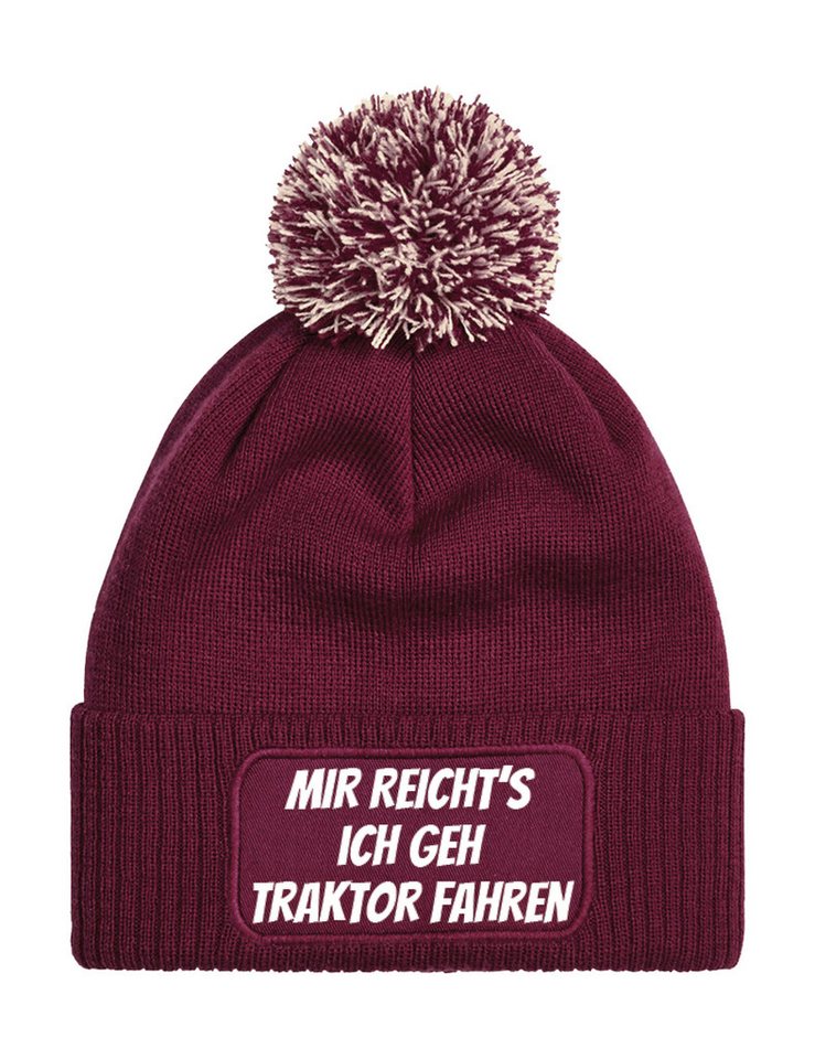 Youth Designz Beanie Unisex Strick Bommel Beanie Mütze Mir Reicht´s Ich Geh Traktor Fahren mit lustigem Spruch für Damen und Herren von Youth Designz