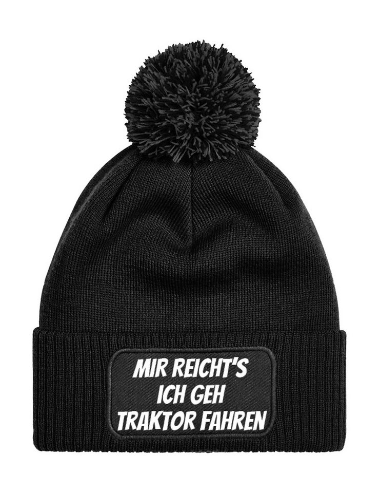 Youth Designz Beanie Unisex Strick Bommel Beanie Mütze Mir Reicht´s Ich Geh Traktor Fahren mit lustigem Spruch für Damen und Herren von Youth Designz