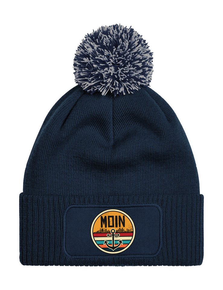 Youth Designz Beanie Unisex Strick Bommel Beanie Mütze mit Moin Anker Aufdruck mit lustigen Motiv für Männer und Frauen von Youth Designz