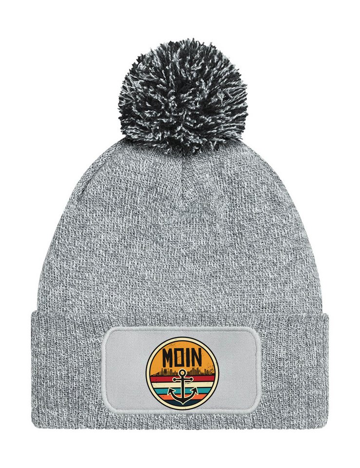 Youth Designz Beanie Unisex Strick Bommel Beanie Mütze mit Moin Anker Aufdruck mit lustigen Motiv für Männer und Frauen von Youth Designz