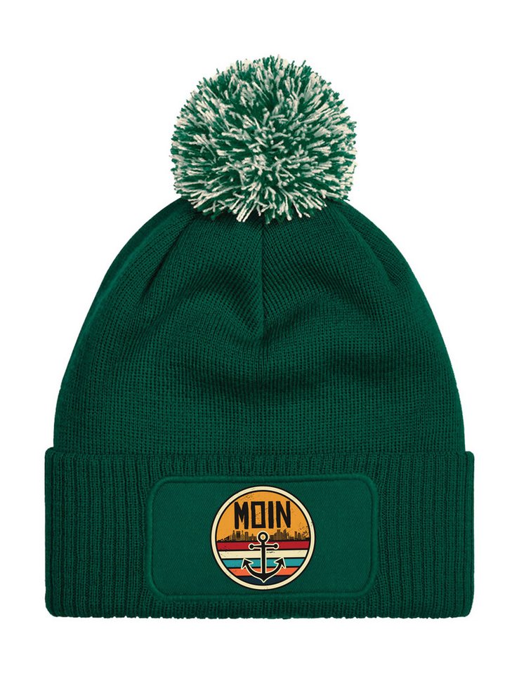 Youth Designz Beanie Unisex Strick Bommel Beanie Mütze mit Moin Anker Aufdruck mit lustigen Motiv für Männer und Frauen von Youth Designz