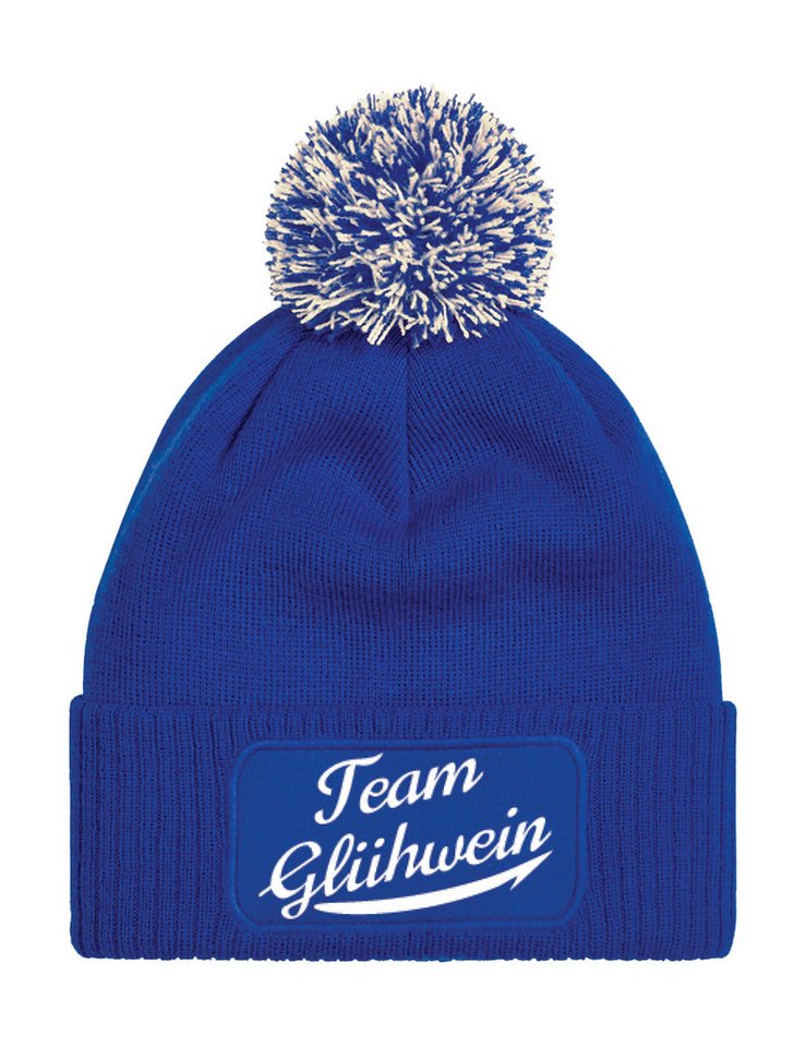 Youth Designz Beanie Unisex Strick Bommel Beanie Mütze mit Team Glühwein Aufdruck mit lustigem Spruch für Damen und Herren von Youth Designz