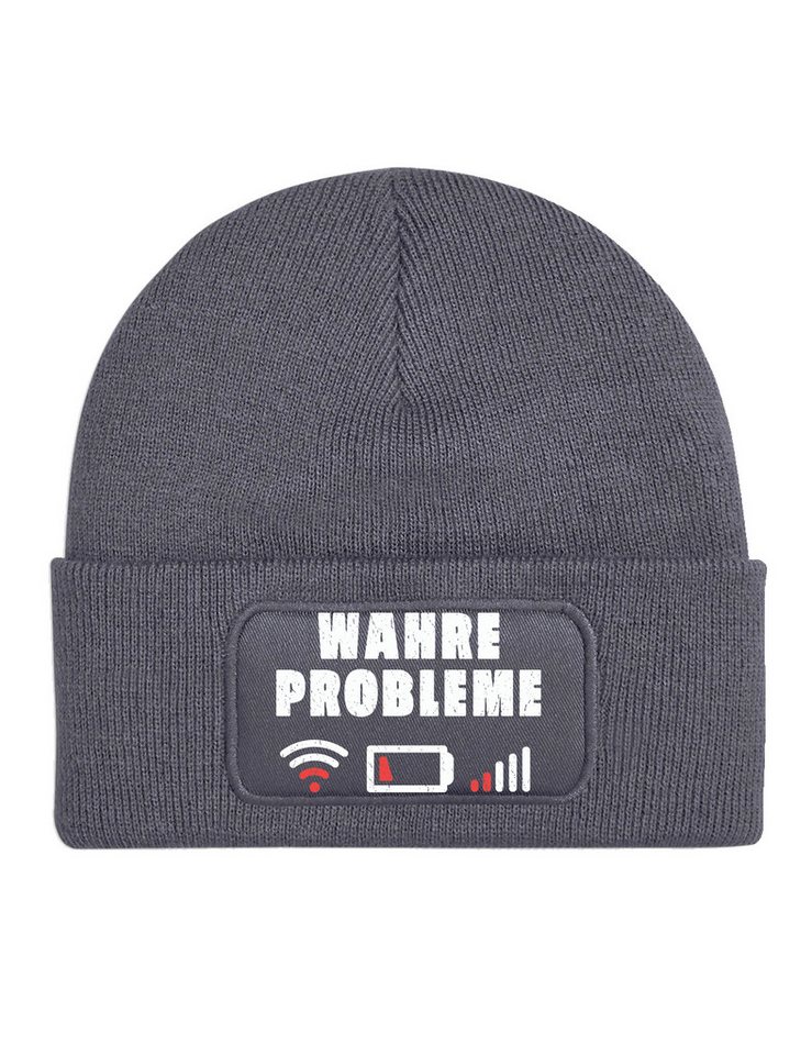 Youth Designz Beanie Wahre Probleme Unisex Herren Damen Mütze lustiger Spruch mit trendigem Motiv von Youth Designz