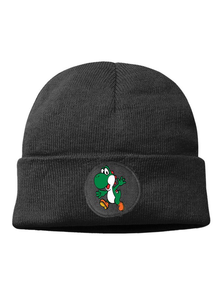 Youth Designz Beanie Yoshi witzige unisex Beanie Mütze mit lustigem Frontprint von Youth Designz