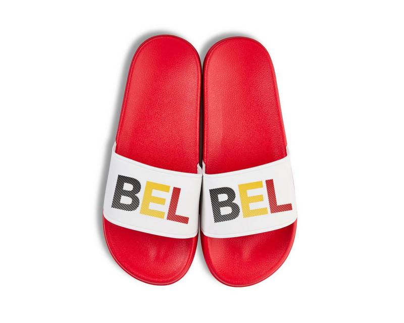 Youth Designz Belgien Unisex Badelatschen Flip Flops Badeschuh mit lustigen Logo für Damen und Herren von Youth Designz