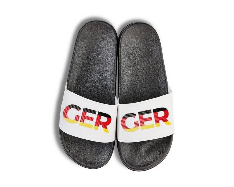 Youth Designz Deutschland EM 2024 Unisex Badelatschen Flip Flops Badeschuh mit modischem Fußball Design für Herren & Damen von Youth Designz