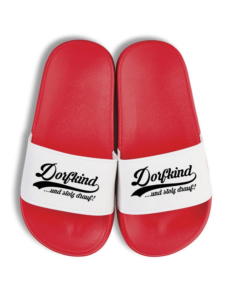 Youth Designz Dorfkind Kinder Badelatschen Flip Flops Fun-Print lustig Geschenk Badeschuh mit lustigem Motiv für Jungen und Mädchen von Youth Designz