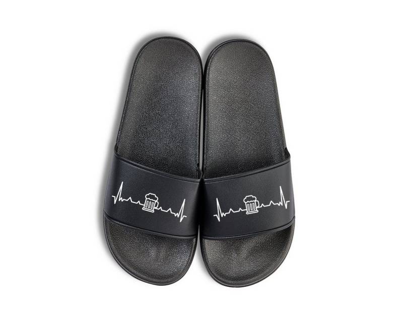 Youth Designz Heartbeat Bier Unisex Badelatschen Flip Flops Badeschuh mit lustigen Logo für Herren & Damen von Youth Designz