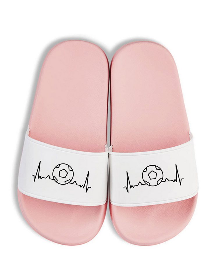 Youth Designz Heartbeat Fußball Kinder Badelatschen Flip Flops Badeschuh mit lustigem Motiv von Youth Designz
