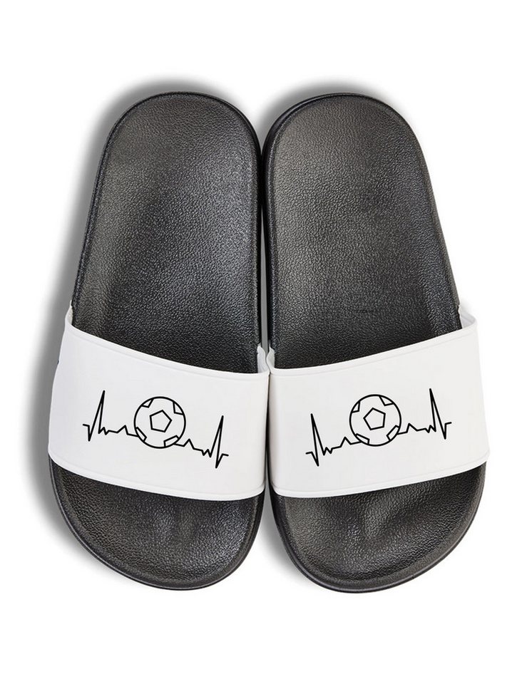 Youth Designz Heartbeat Fußball Kinder Badelatschen Flip Flops Badeschuh mit lustigem Motiv von Youth Designz