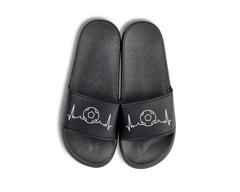 Youth Designz Heartbeat Fußball Unisex Badelatschen Flip Flops Badeschuh mit lustigen Logo für Damen und Herren von Youth Designz