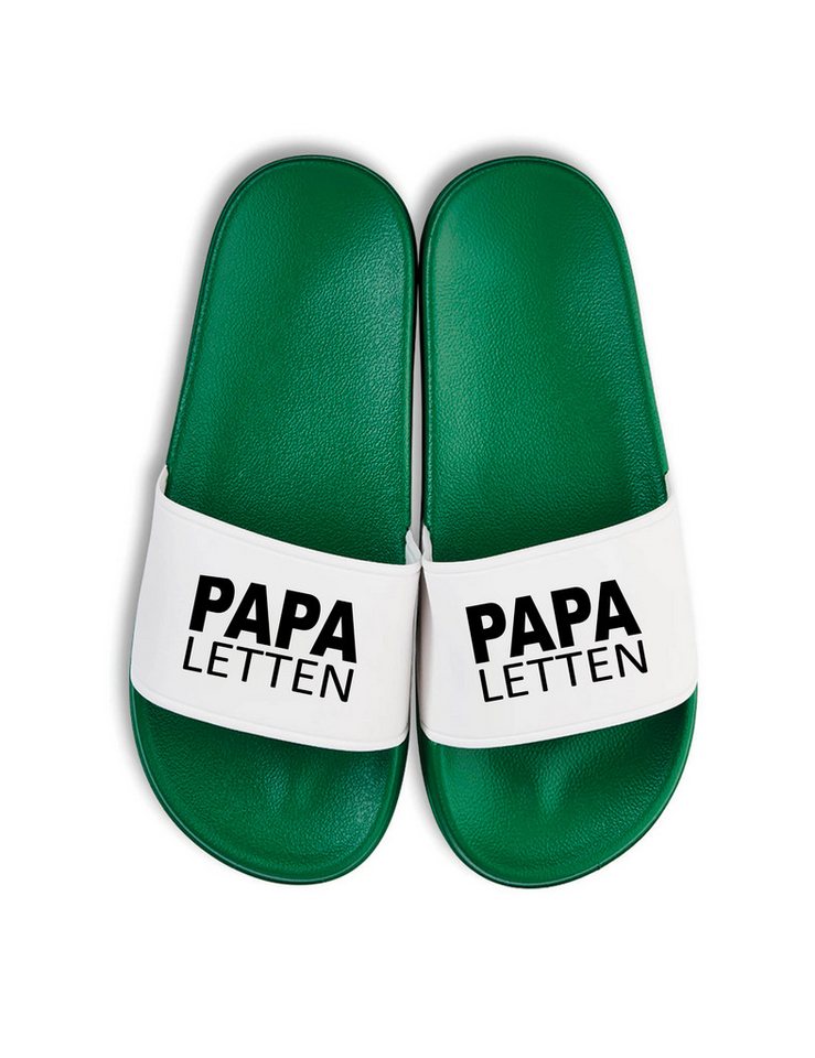 Youth Designz Herren Badelatschen "Papa Letten" Fun-Print lustig Geschenk Statement Badeschuh mit witzigen Aufdruck für Männer Väter Papa von Youth Designz