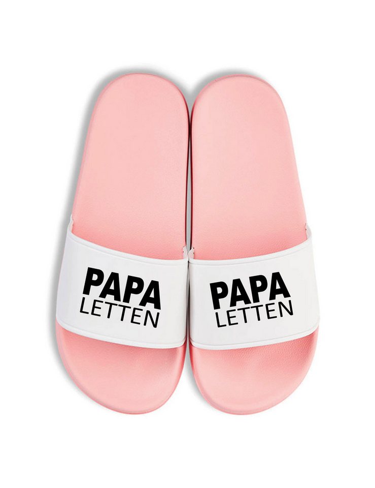 Youth Designz Herren Badelatschen "Papa Letten" Fun-Print lustig Geschenk Statement Badeschuh mit witzigen Aufdruck für Männer Väter Papa von Youth Designz