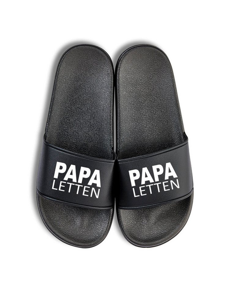 Youth Designz Herren Badelatschen "Papa Letten" Fun-Print lustig Geschenk Statement Badeschuh mit witzigen Aufdruck für Männer Väter Papa von Youth Designz