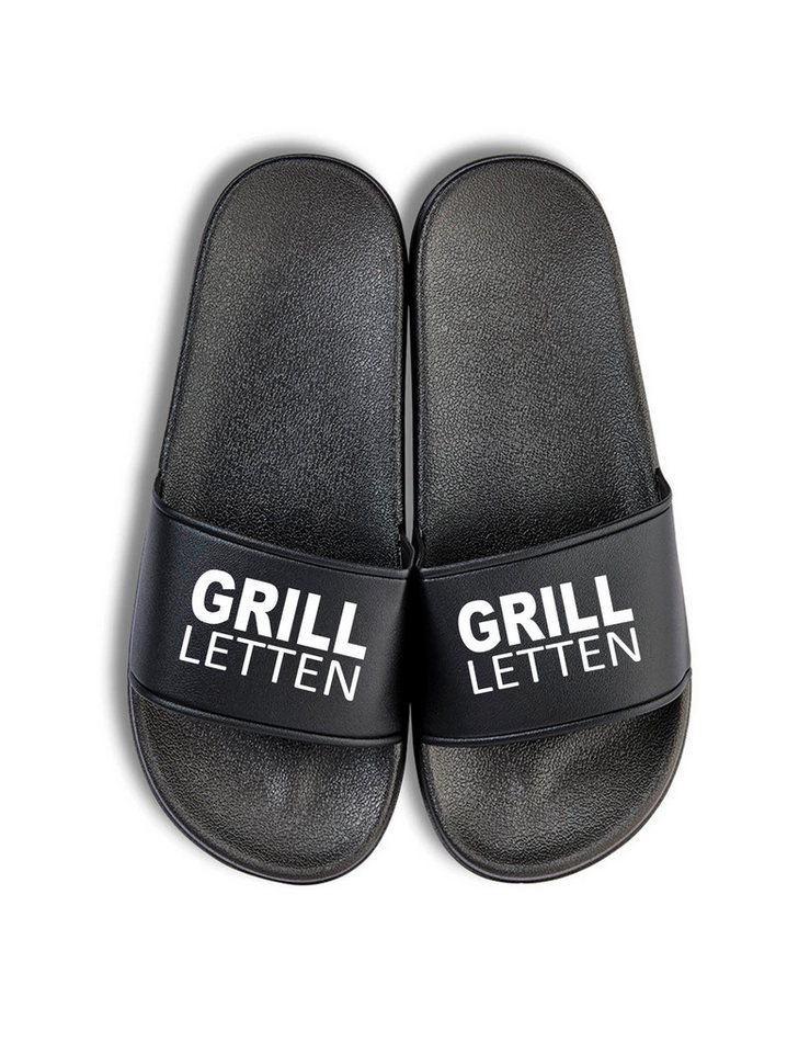 Youth Designz Herren Damen Badelatschen "Grill Letten" Fun-Print Statement Geschenk Badeschuh mit Lustigen Aufdruck für Männer und Frauen von Youth Designz
