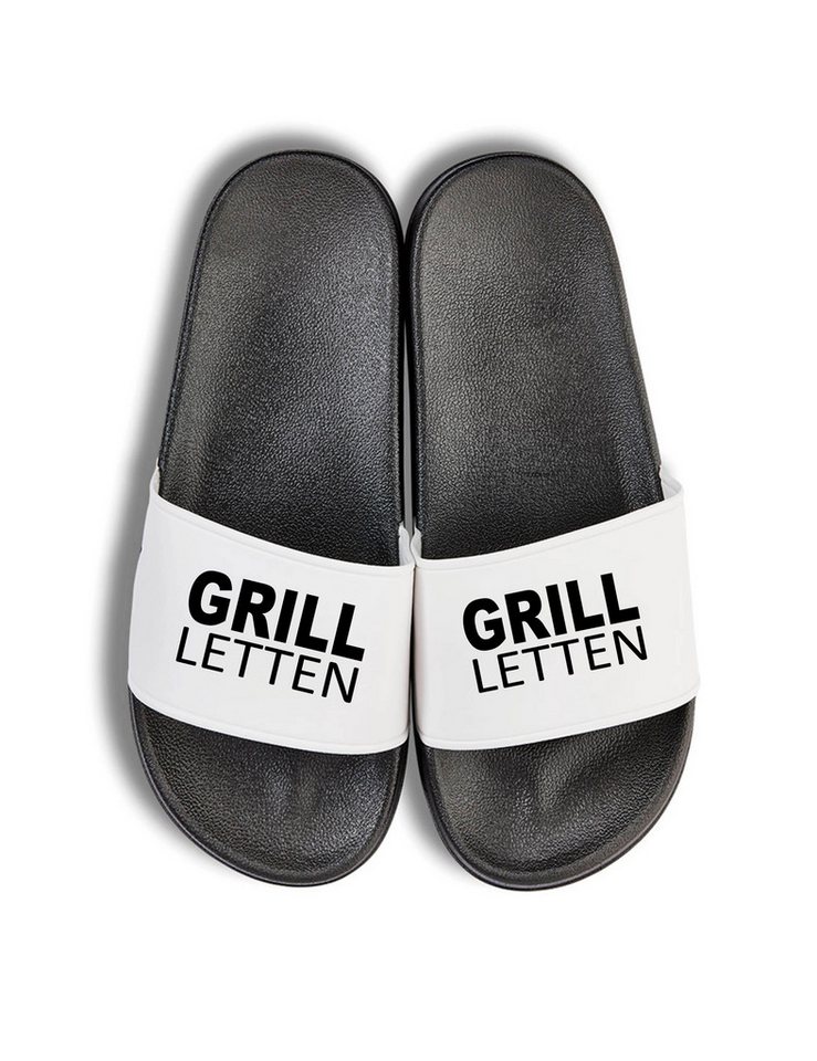 Youth Designz Herren Damen Badelatschen "Grill Letten" Fun-Print Statement Geschenk Badeschuh mit Lustigen Aufdruck für Männer und Frauen von Youth Designz