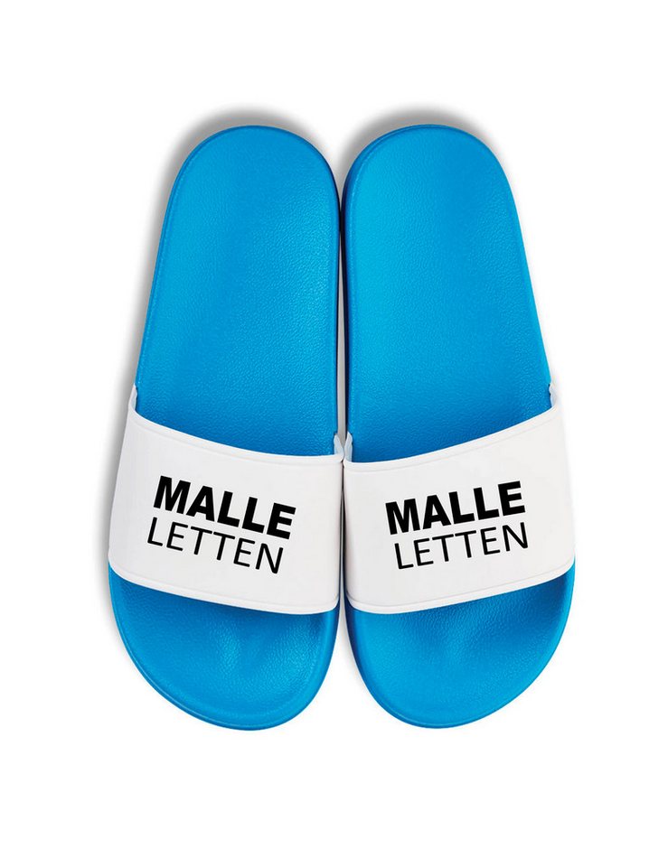 Youth Designz Herren Damen Badelatschen "Malle Letten" Fun-Print lustig Geschenk Badeschuh mit witzigen Aufdruck für Männer und Frauen um ein Statement zu setzen von Youth Designz