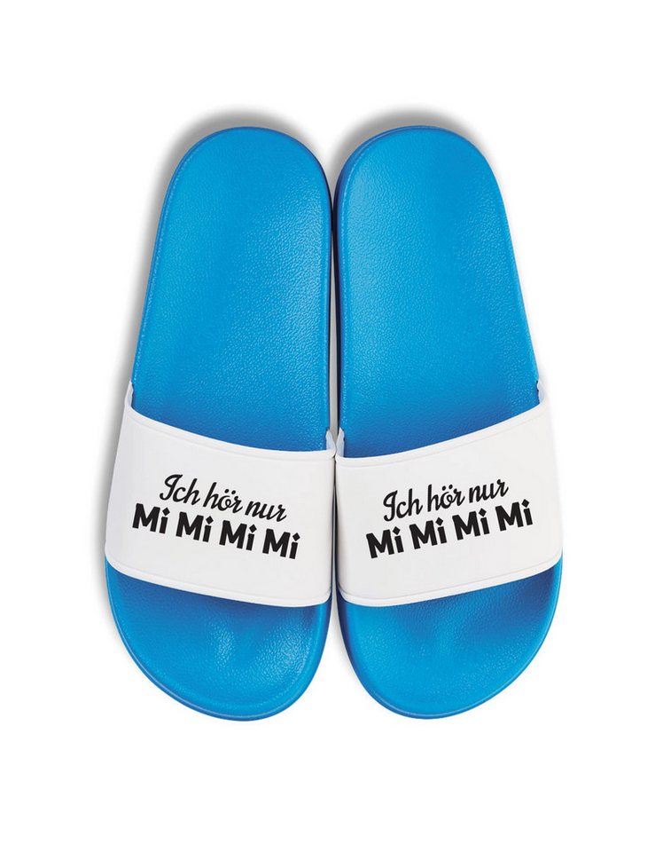Youth Designz Herren Damen Badelatschen "MiMiMiMi" Print lustig Geschenk Unisex Badeschuh mit witzigen und stylischen Aufdruck für Männer und Frauen von Youth Designz