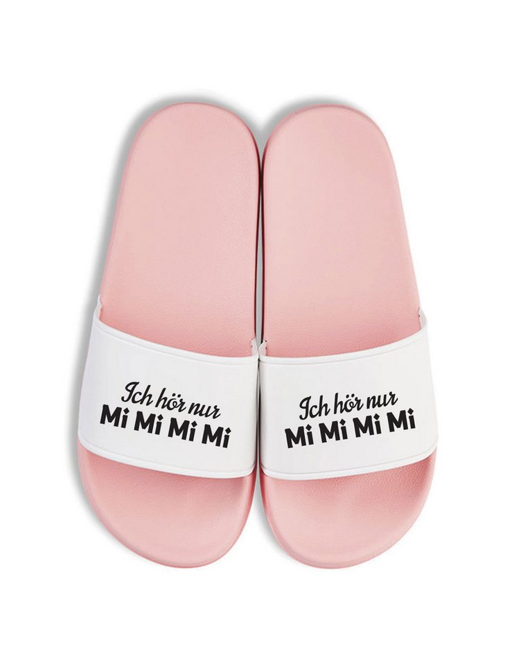 Youth Designz Herren Damen Badelatschen "MiMiMiMi" Print lustig Geschenk Unisex Badeschuh mit witzigen und stylischen Aufdruck für Männer und Frauen von Youth Designz