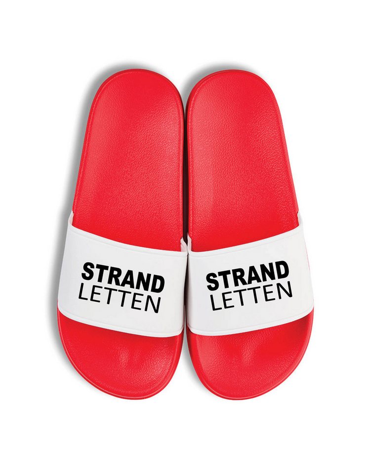 Youth Designz Herren Damen Badelatschen "Strand Letten" Fun-Print stylisch Geschenk Badeschuh mit coolen Aufdruck für Männer und Frauen um ein Statement zu setzen von Youth Designz