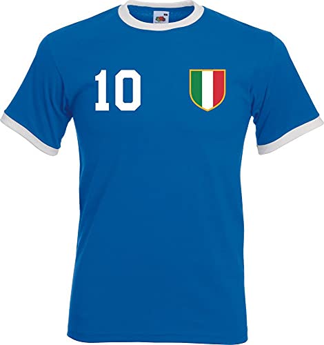 Youth Designz Herren T-Shirt Trikot Italien mit Wunschname + Nummer - Blau 3XL von Youth Designz