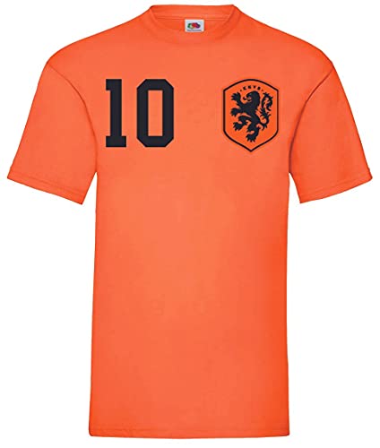 Youth Designz Herren T-Shirt Trikot Niederlande Holland mit Wunschname + Nummer - Orange 3XL von Youth Designz