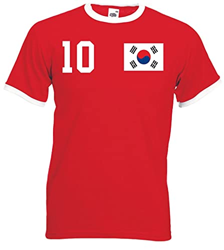 Youth Designz Herren T-Shirt Trikot Südkorea mit Wunschname + Nummer - Rot M von Youth Designz