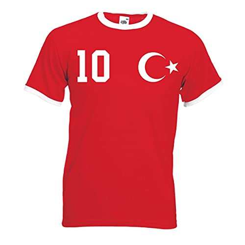 Youth Designz Herren T-Shirt Trikot Türkei mit Wunschname + Nummer - Rot S von Youth Designz