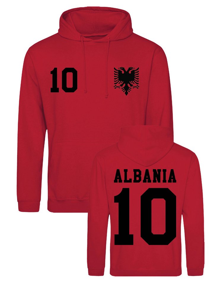 Youth Designz Hoodie Albanien Herren Hoodie Pullover im Fußball Trikot Look mit modischem Fan Aufdruck von Youth Designz