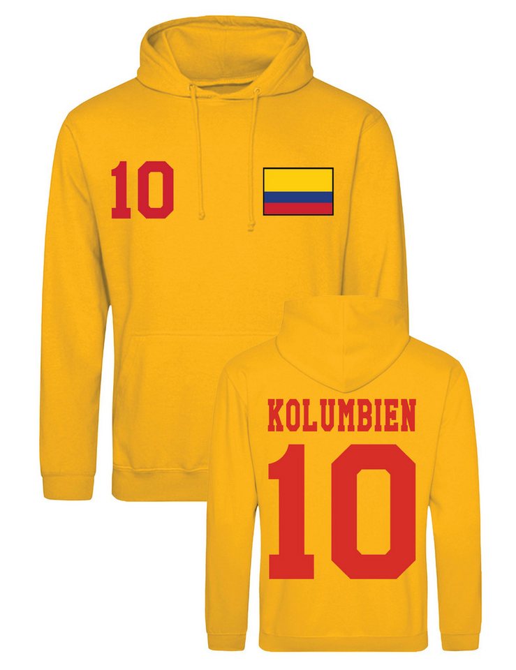 Youth Designz Hoodie Kolumbien Herren Hoodie Pullover im Fußball Trikot Look mit modischem Fan Aufdruck von Youth Designz