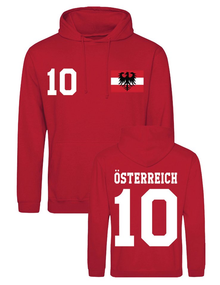 Youth Designz Hoodie Österreich Herren Hoodie Pullover im Fußball Trikot Look mit modischem Fan Aufdruck von Youth Designz