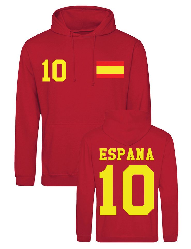 Youth Designz Hoodie Spanien Herren Hoodie Pullover im Fußball Trikot Look mit sportlichen Fan Print von Youth Designz