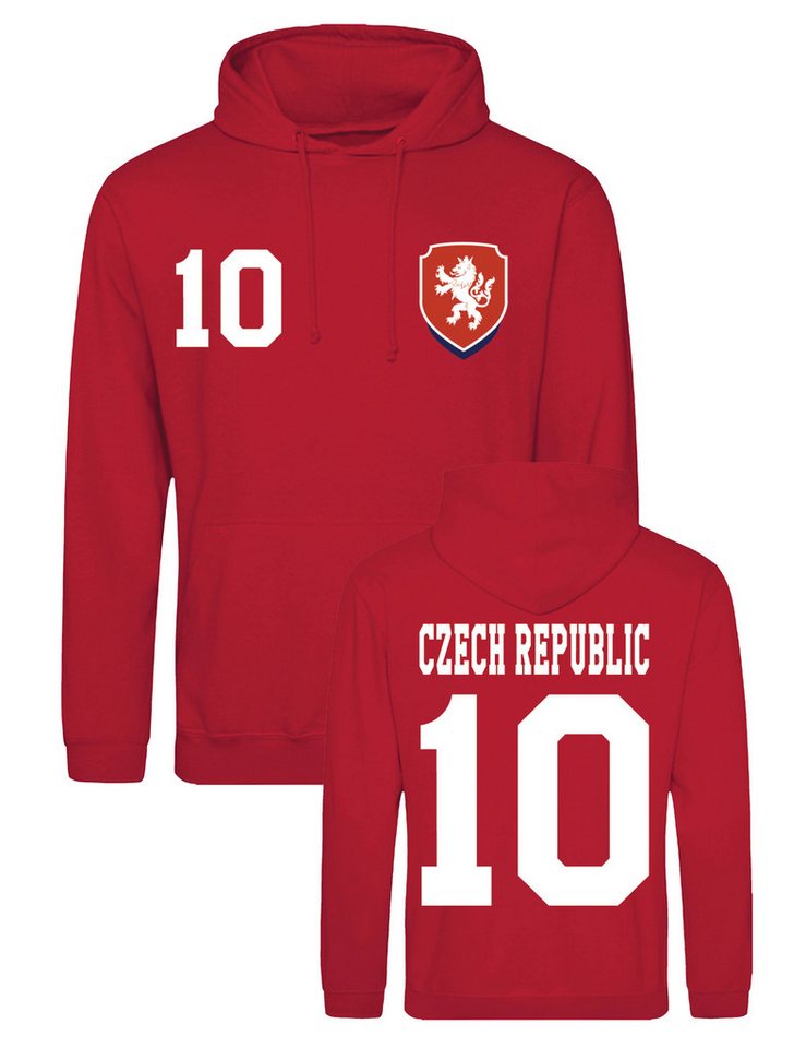 Youth Designz Hoodie Tschechien Herren Hoodie Pullover im Fußball Trikot Look mit modischem Fan Aufdruck von Youth Designz