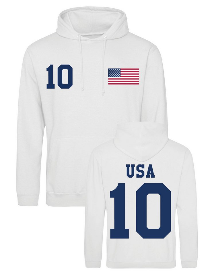 Youth Designz Hoodie USA Herren Hoodie Pullover im Fußball Trikot Look mit modischem Fan Aufdruck von Youth Designz