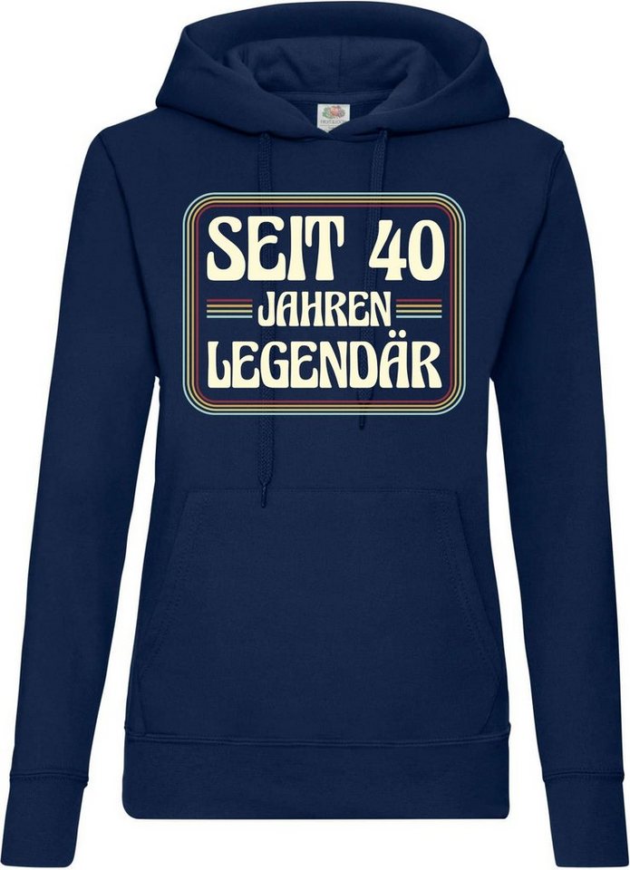 Youth Designz Kapuzenpullover 40 Legendär Damen Hoodie Pullover im Geburtstag Look von Youth Designz